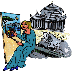 Francesca che dipinge in Piazza del plebiscito a Napoli